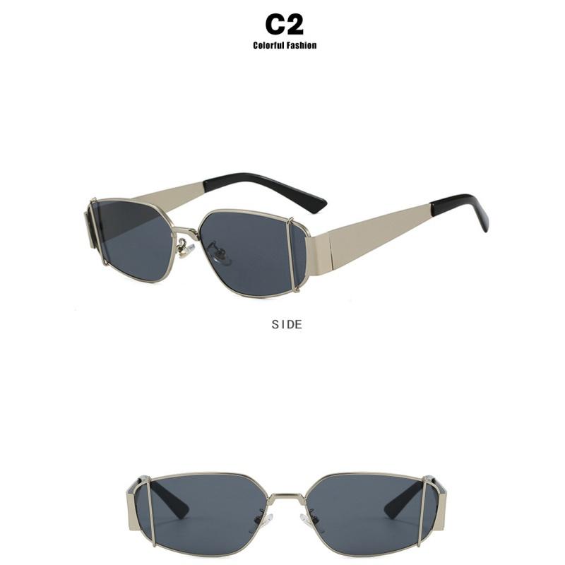 Women's sunglasses, square metal sunglasses, fashion sunglasses.