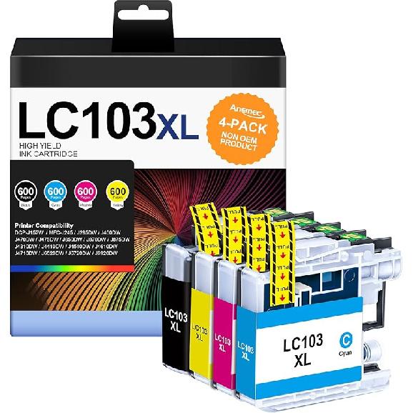 LC401XL Ink Cartridges for Brother Printer High Yield Replacement for Brother LC401 XL Ink Cartridges Work with MFC-J1010DW MFC-J1012DW MFC-J1170DW