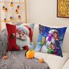 Cute Christmas Cartoon Illustrations Second Pillow Case Silky Short Plush With Invisible Zipper Dustproof Sofa Cushion Cover