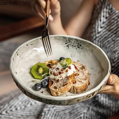 Vintage Ceramic Shaped Bowl Creative Salad Bowl Dessert Bowl Pasta Bowls Sashimi Bowls Service Bowls Hotel Featured Tableware