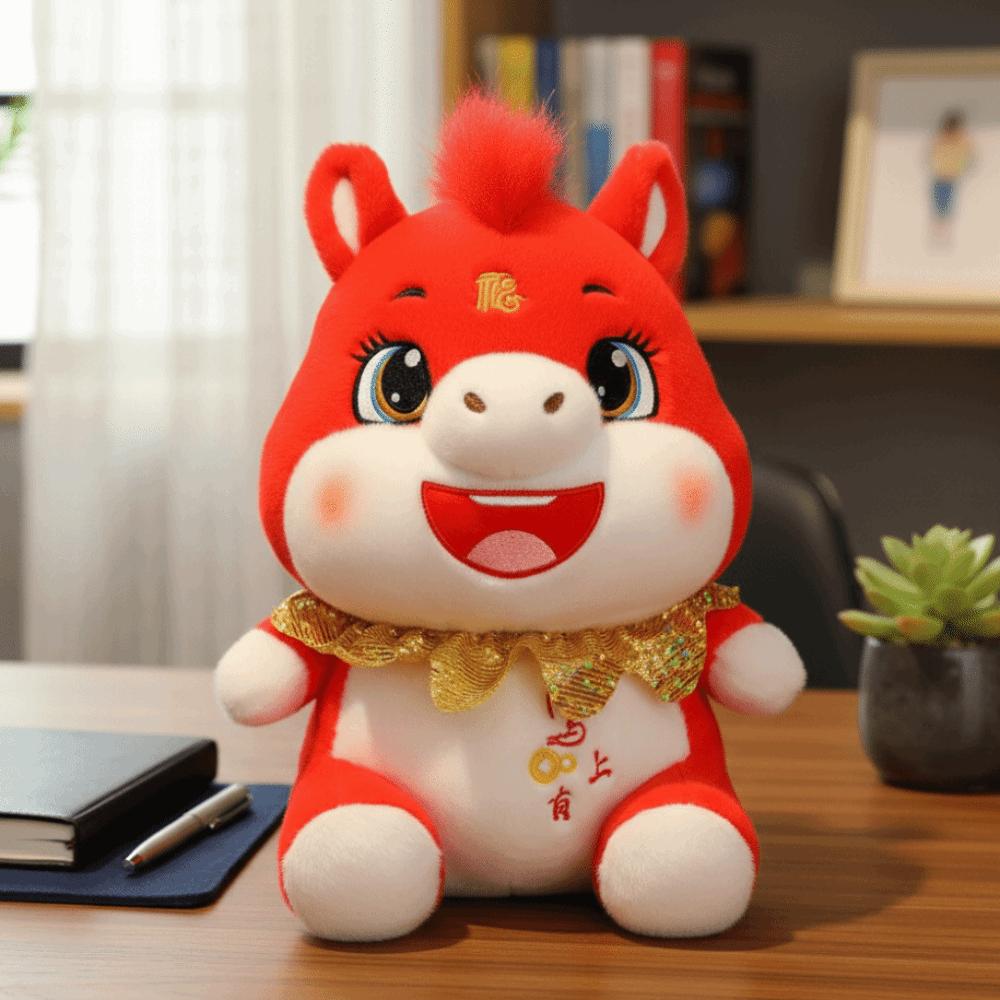Cute Horse Plush Doll Mascot Dolls Zodiac Pony Figurine Funny Stuffed Horse Toy  Year of Horse