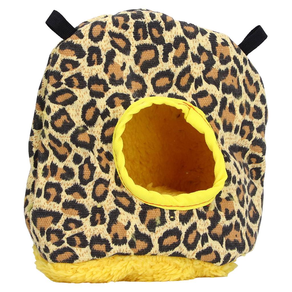 Warmes Vogelhaus Runde Form Weicher Plüsch Platzsparend Leicht zu Reinigen Sicherheit Papageienhaus Leopardenmuster