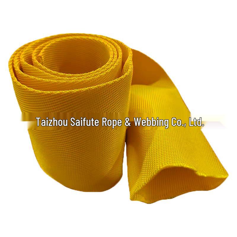 Off-road Winch Protective Sleeve: Wear-resistant Polyester Cover for Tow Rope & Shackle in Black, Red, Yellow.