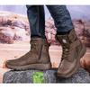 Fashion 2024 New High Top Leather Outdoor Men's Boots Breathable Desert Combat Work Ankle Outdoor Anti Slip Hiking Boots