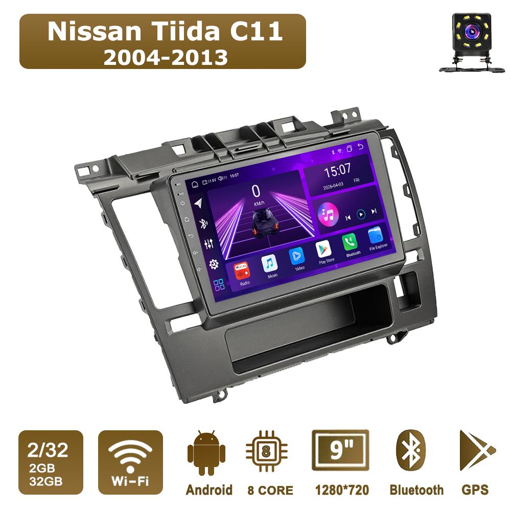 Android Car-Play Car Radio For Nissan Tiida C11 2004-2013 Multimedia Player Head Unit Stereo GPS Navigation BT WIFI,8 CORE ,2+32GB
