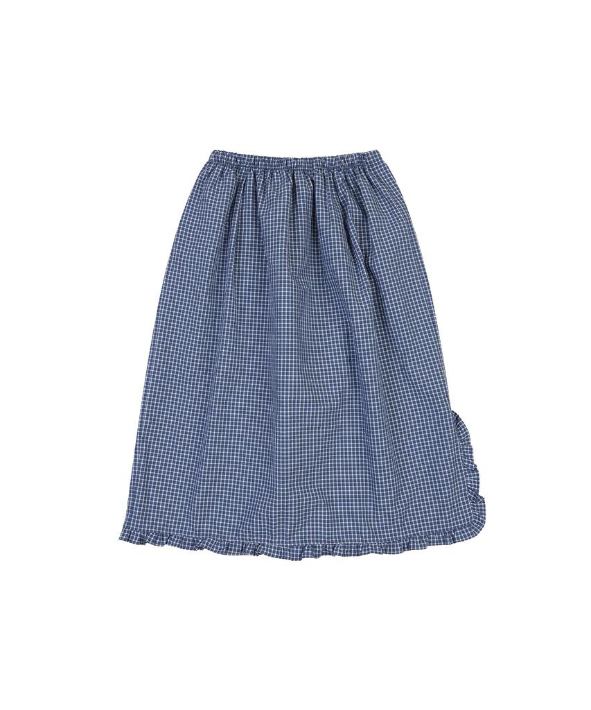 Deliscent Check Side Frill Skirt [Navy]