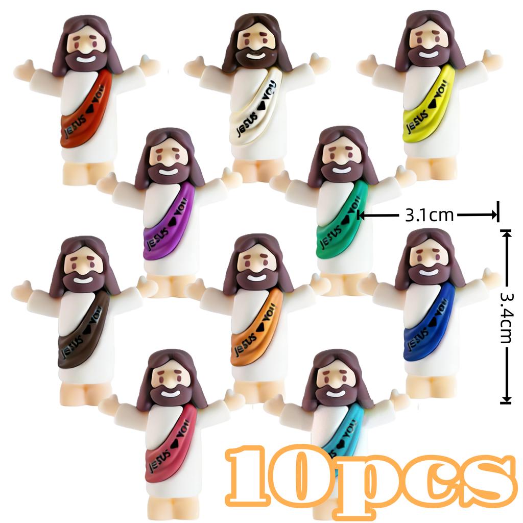 10/60pcs Mini Jesus Decorations Cartoon Statue Set for Holiday Party Scene Decor Festive Room Figurines Christmas Easter Gifts