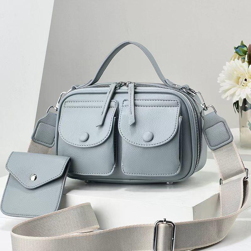 Women's bag bag versatile women's bag shoulder bag messenger bag texture locomotive bag multi-pocket bags portable