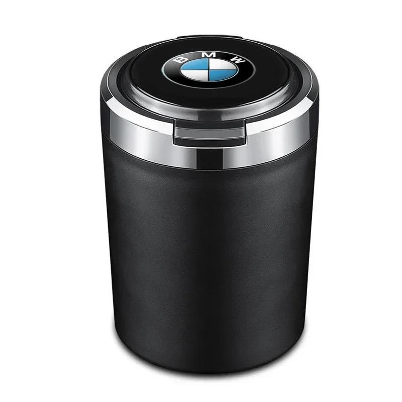 Car Logo Ashtray With Led Light For BMW Performance F25 F26 F15 F16 E90 E91 E92 E60 E84 G22 G32 F13 F36 G30 Auto Accessories