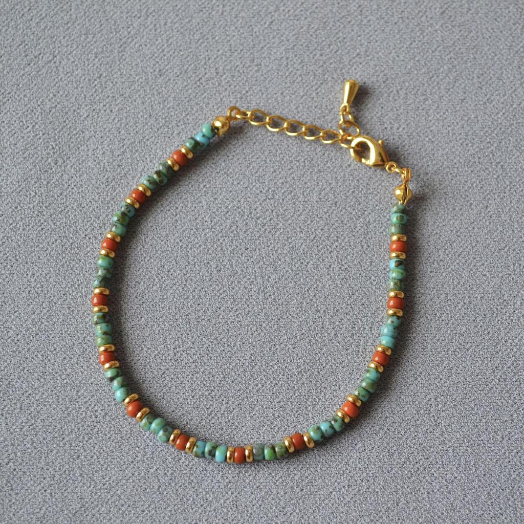 Retro japonský korálkový stohovatelný náramek ve stylu olejomalby Picasso Maillard pro ženy