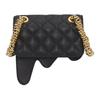 Moschino Creative Magnetic Closure Diamond Pattern Leather Tote Shoulder Bag Women Bags Black A75438002-1555