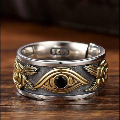 Nuovo Anello da Uomo alla Moda Personalizzato di Tendenza Color Oro Occhio di Horus