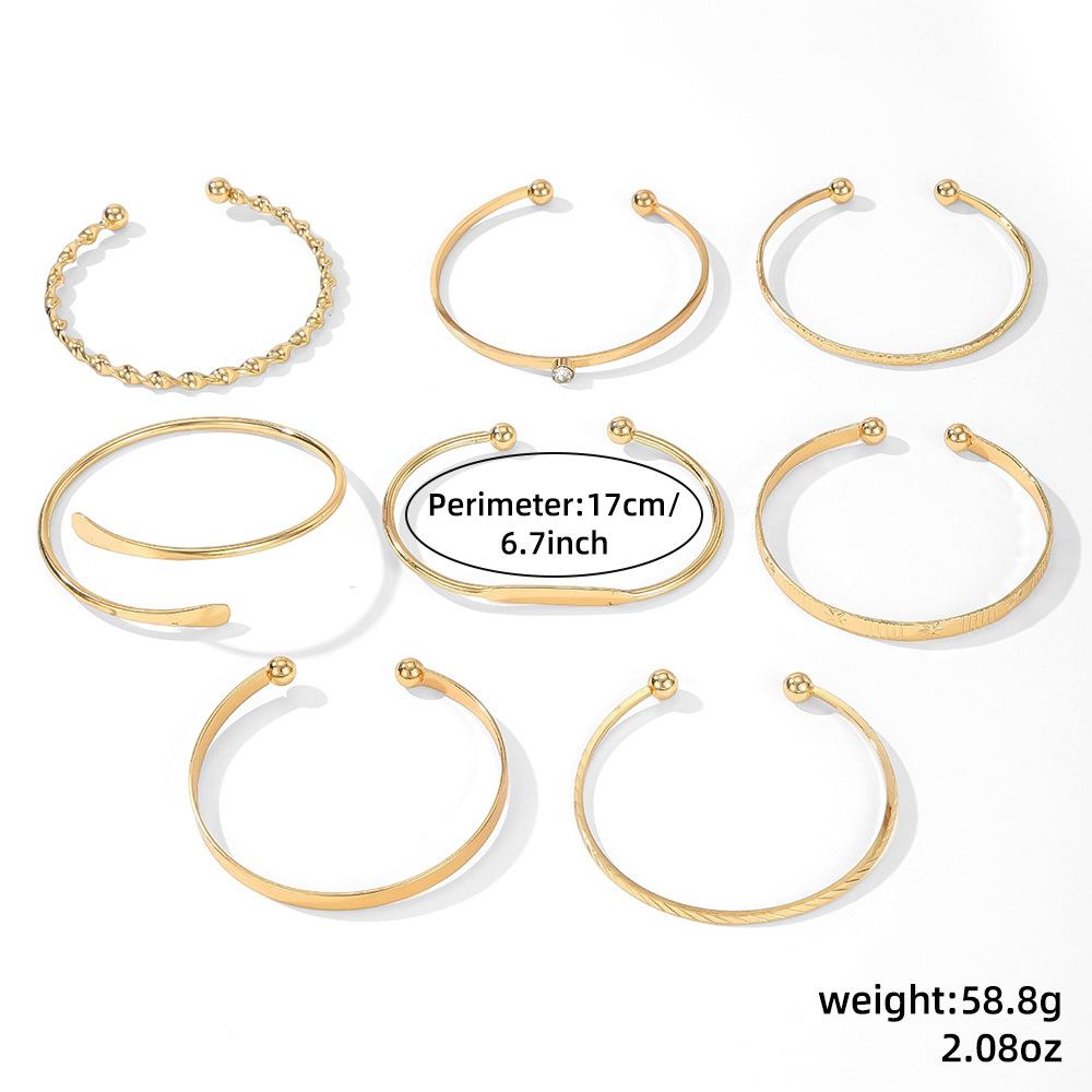 Hot-selling simple wind opening bracelet set, fresh and sweet diamond-encrusted bracelet women's multi-layer stacking women's jewelry