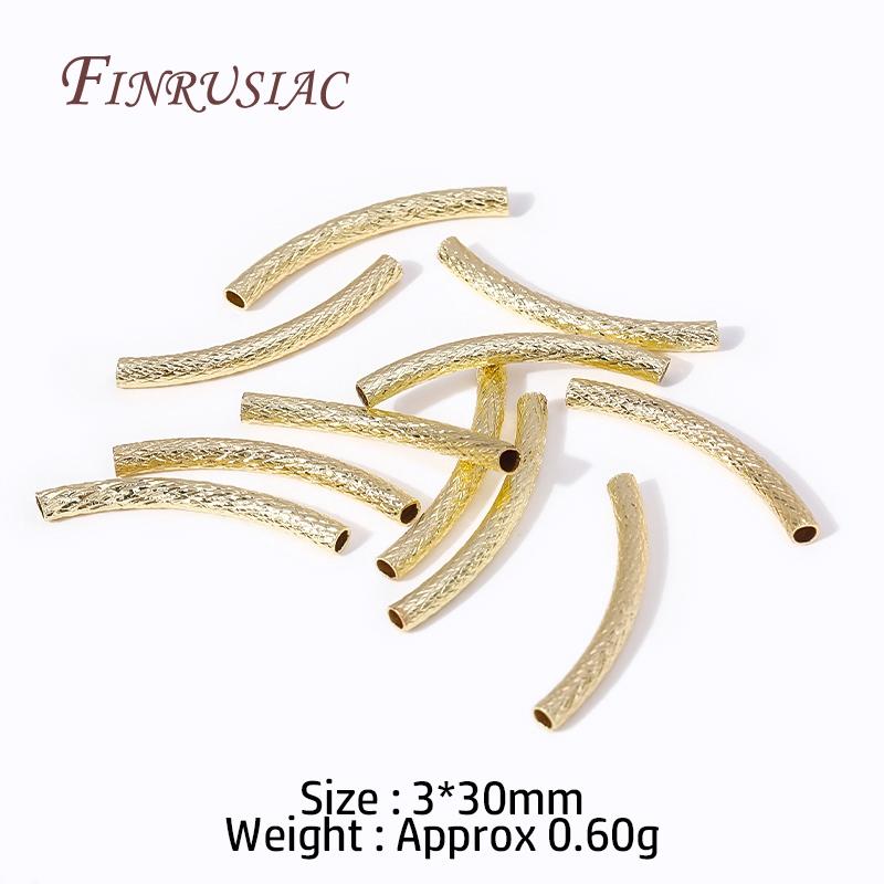 Multi-types 18K Gold Plated Brass Curved Tube, Bracelets Tube Beads Connector For Handmade DIY Jewelry Making Accessories