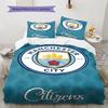 Warme MCFC Überwurf Bettwäsche Steppdecke Set Bettbezug Kissenbezug Heimdekoration Geburtstagsgeschenk (1 Bettbezug + 2 Kissenbezüge, ohne Füllung)