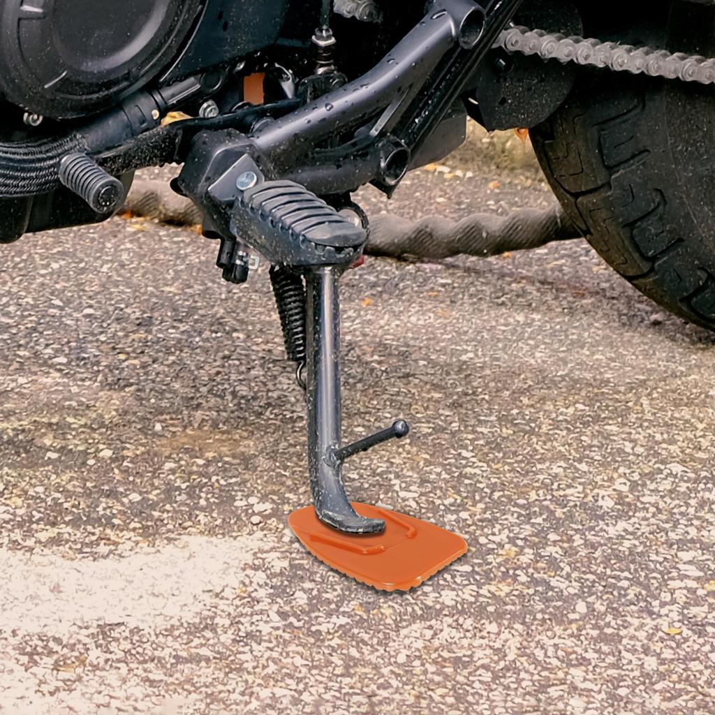 F FIERCE CYCLE Motorcycle Kickstand Pad Support Plate Pad Side Stand Extension Pad 4.5 X 4.3 Cm Orange