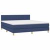 3140791 vidaXL Lit à sommier tapissier avec matelas Bleu 160x200 cm Tissu