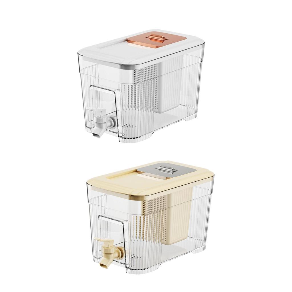 6L Beverage Container for Iced Drinks with Lid Refrigerator