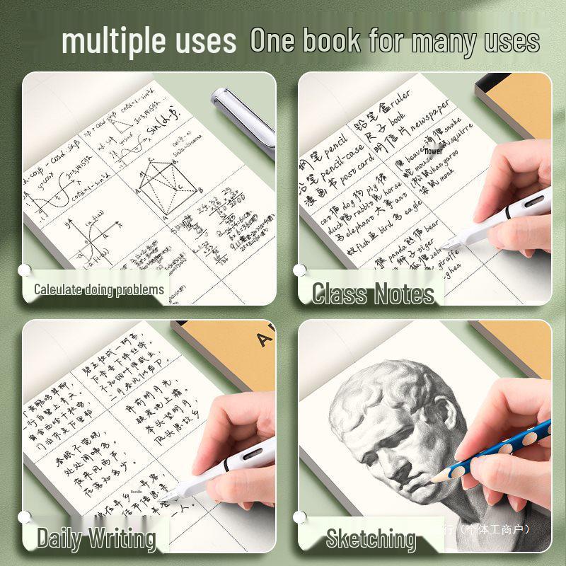 Thickened Blank Draft Paper - A4/B5 for Students: Primary, High School, University - Ideal for Math Calculations, Postgrad Exam Prep