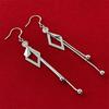 925 Sterling Silver Fashion Temperament Rhombus Fringed Earrings Birthday Party Anniversary Gift Daily Wear