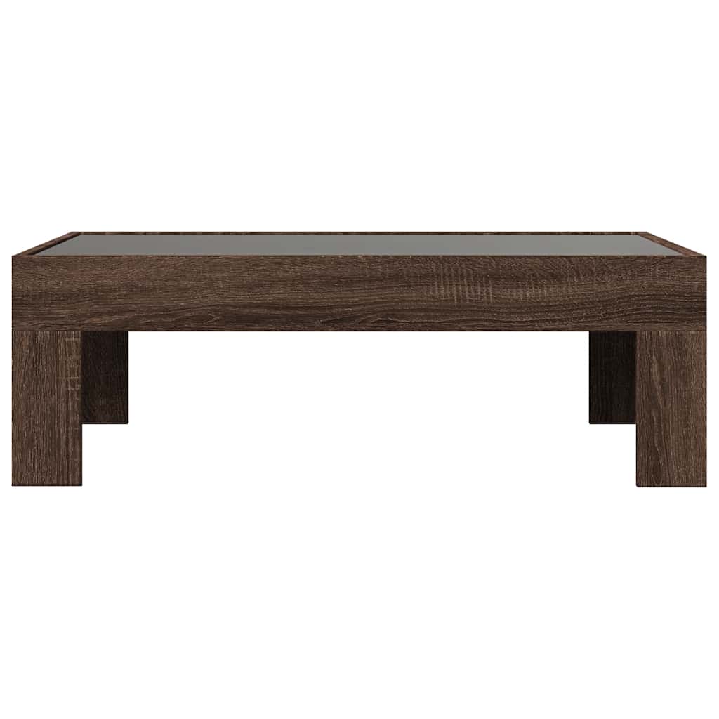 Infinity LED Coffee Table in Brown Oak Effect 90 x 50 x 30 cm