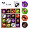 Halloween 6cm Plastic Painted Ghost Ball and Skull Pumpkin Hanging Ornaments Set for Tree Decoration and Festive Gifts