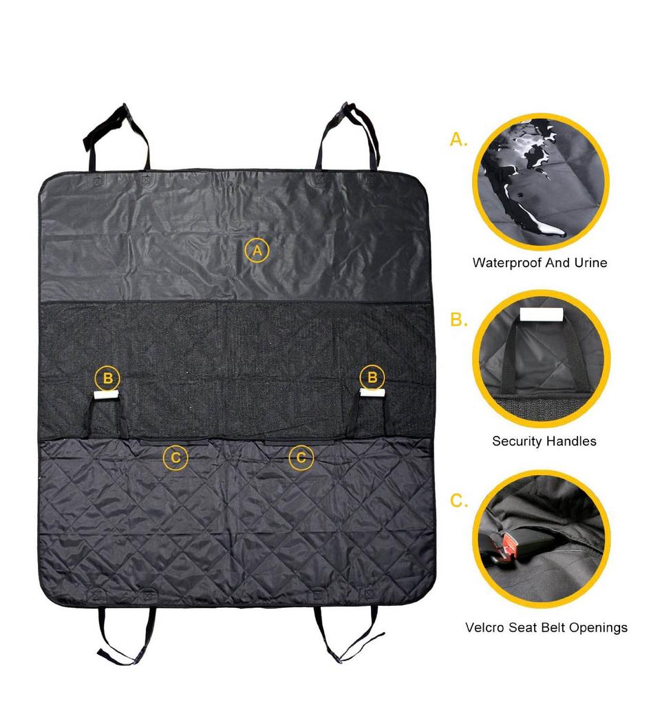Car Dog Seat Covers Pet Mat Waterproof Non-Slip Backing Padded Hammock Interior Travel Accessories For All Cars
