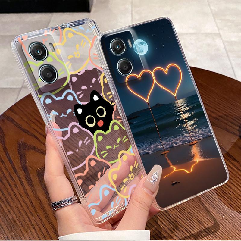 For Motorola Moto G06 4G/G06 Power Soft Silicone TPU Clear Shell Popular Painted Casing Fluffy Kitten Shockproof Cover