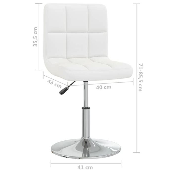 VidaXL Chaise de Salle à Manger Siège à Dîner Chaise Pivotante de Repas Siège de Cuisine Meuble de Cuisine Hauteur Réglable 3087438