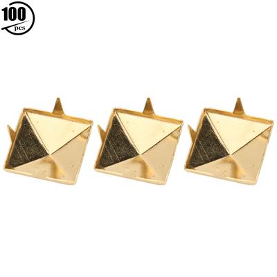 100pcs Square Pyramid Punk Rivets 4 Claw Metal Studs for Bracelets Clothing Shoes Handbag