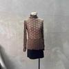 Women's Slimming Stretch Mesh Lace Turtleneck - See-through Autumn Winter Base Layer Top