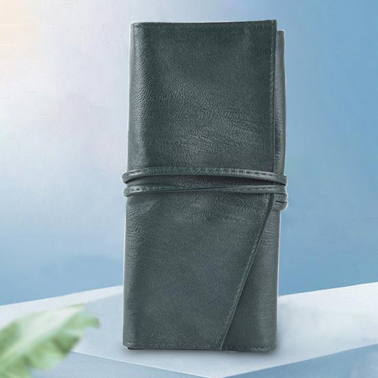 Makeup Brush Bag 14 Compartments Large Capacity Waterproof Moisture-proof Shockproof Brushes Storage Leather Cosmetic Brush Belt Strap Pouch