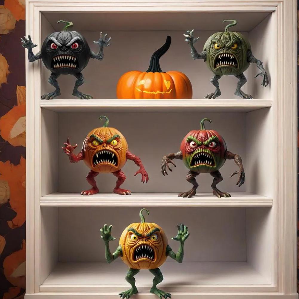 Kürbisdeko Jack-o'-lantern Figur Gruselige Harz Halloween Tischdekoration Kürbis Böse Figur für Zuhause Büro Schreibtisch
