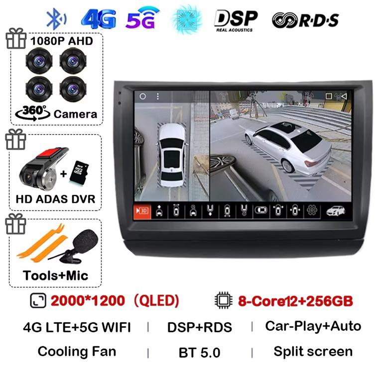 Android 14 Carplay Auto WIFI+4G Car Radio For Toyota Prius 20 2002-2009 Multimedia Player GPS Stereo 360 Camera Head Unit Audio