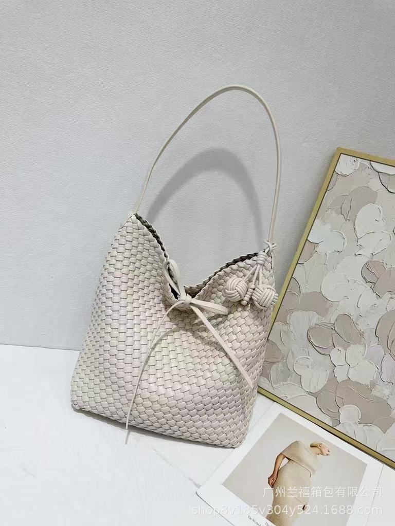 Premium Hand-Woven Bag Large Capacity Shoulder Tote Bag Underarm Bag Bucket Bag Mother Bag Tide