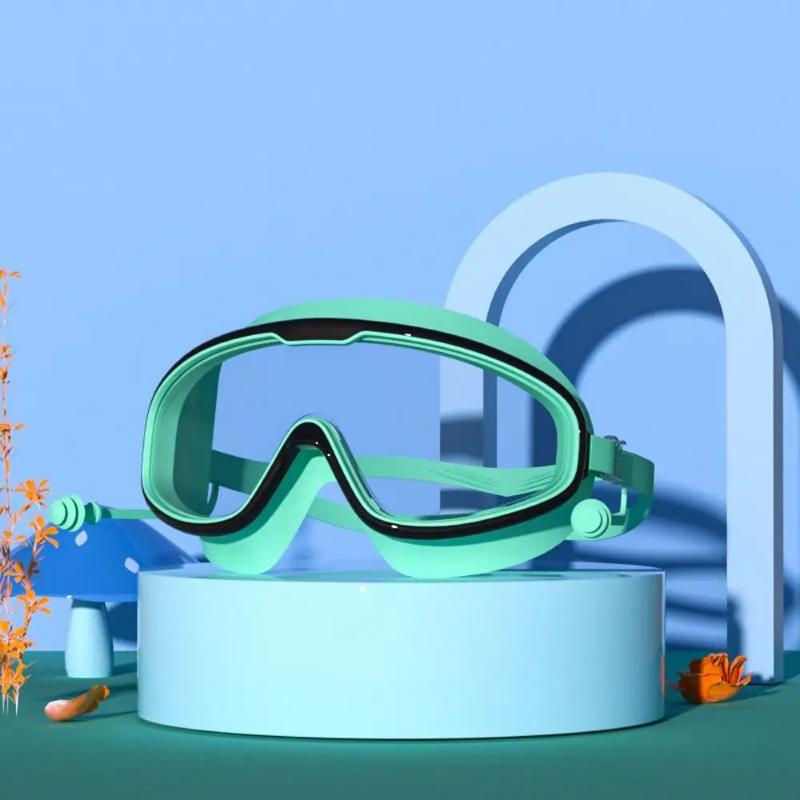 Kids Swim Goggles Big Glass Len for Child Boy Girl Big Goggle Berenang Budak Kanta Mata Besar Kanak Swim Glass