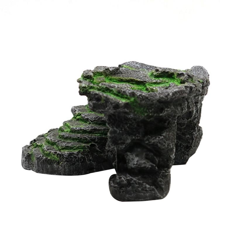 Turtle Basking Platform Resin Hide Cave Reptiles Decors Mini Island for Tanks Turtle Basking&Floating Platform