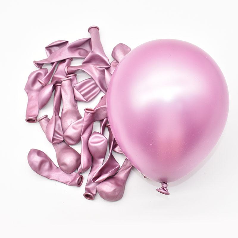 

20/30/50pcs 5inch Chrome Metallic Latex Balloons Gold Silver Metal Balloons Birthday Party Inflate Globos Wedding Decor Supplies 20pcs рожевий