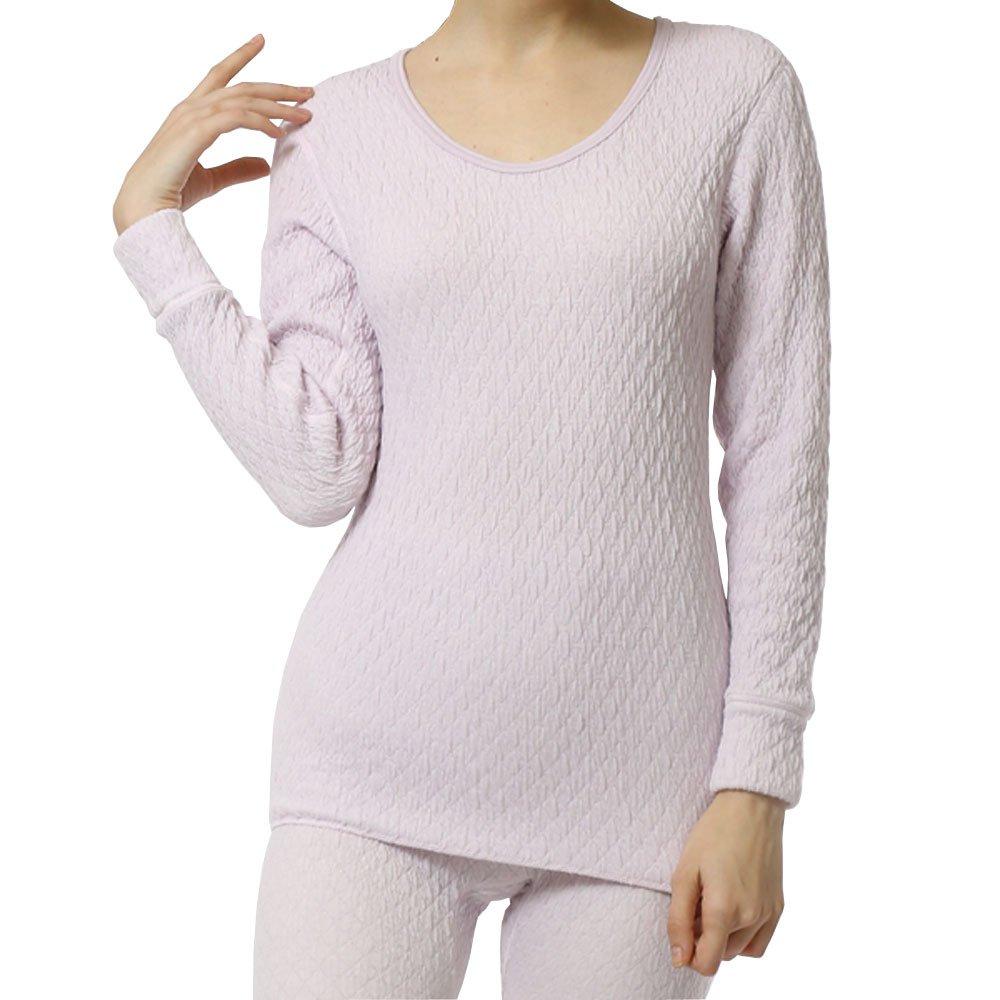 

Hidamari Premium Wave Long Sleeve Warm and Size Lilac Women s Innerwear, Comfortable, Triple-Layer Construction, L, [PW802-LI] лиловый