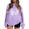 Sudadera Unisex Ligera de Manga Larga con Cuello y Estampado de Moda