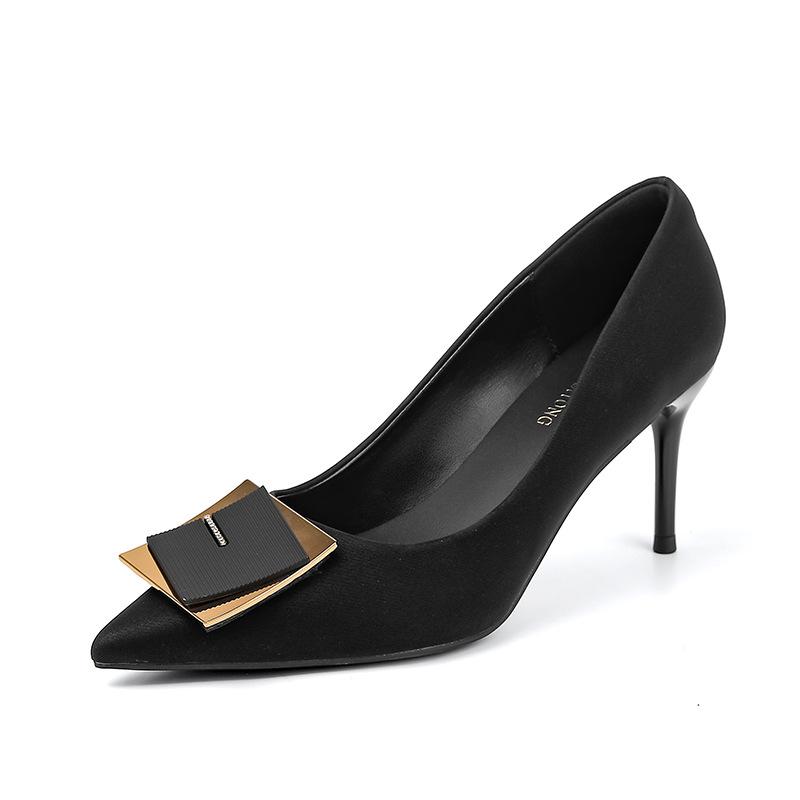 Genuine leather women's shoes 2025 spring and summer fashion versatile high heels women's fine heels high sense sexy single shoes children's spring