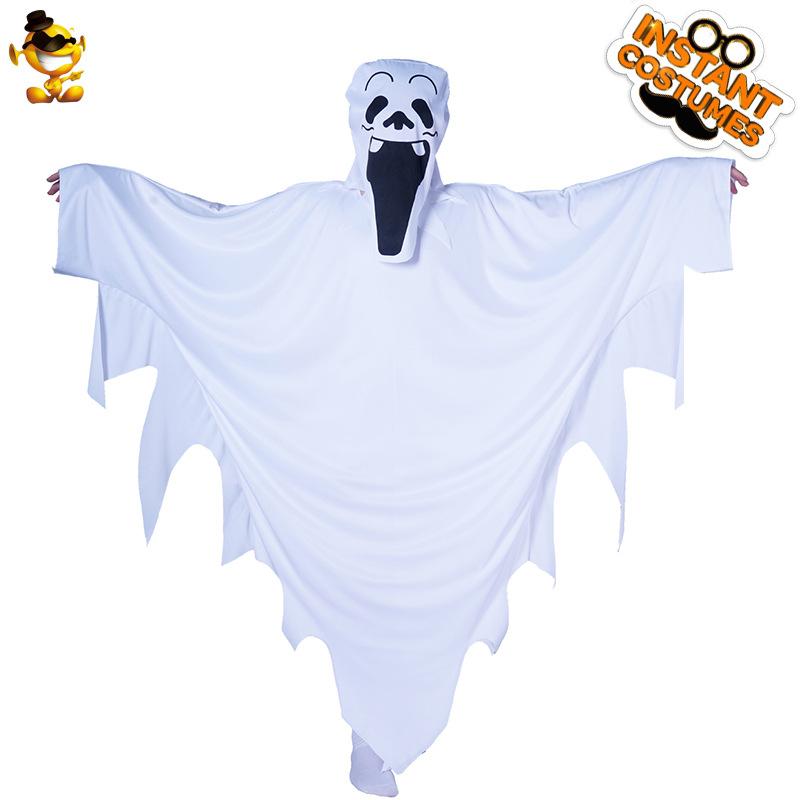 Halloween Adult Children's White Ghost Cosplay Party Costumes, Ghost Parent-Child Halloween Costumes