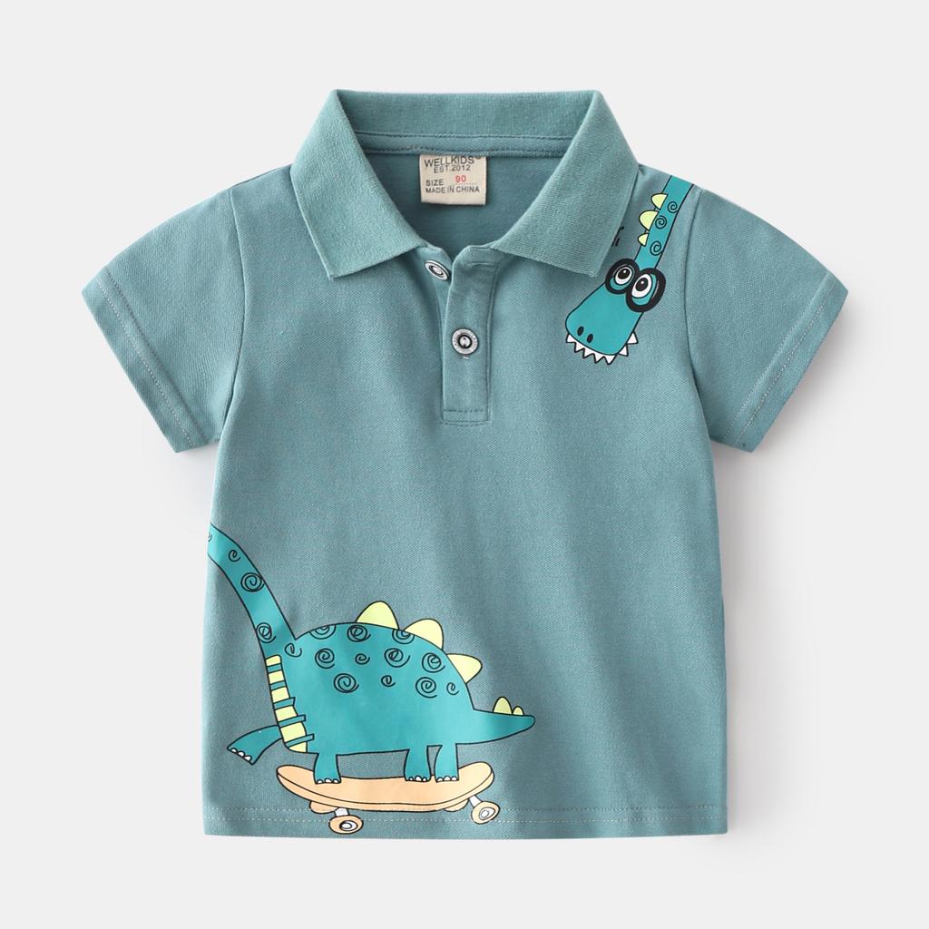 Boys Polo Shirt Short Sleeve Cotton Collared T Shirt Casual Summer Top for Kids