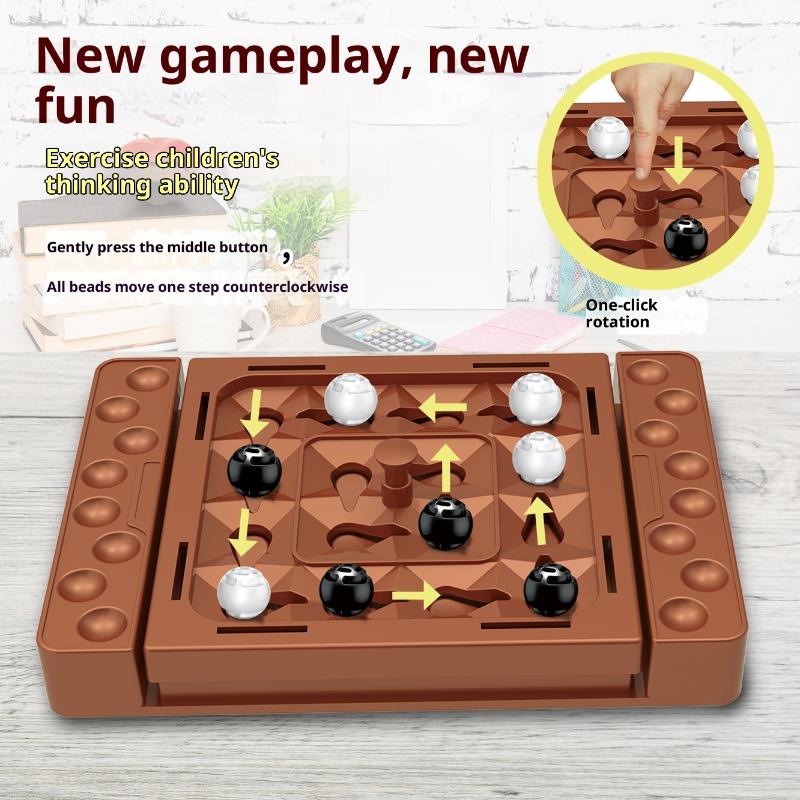 1 Set Montessori Schienen-Schachspiele Touch Flip Schwarz Weiß Schach Eltern-Kind Interaktives Intelligentes Tisch-Brettspiel