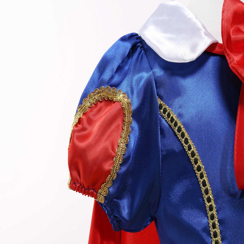 Girls' Summer Puff Sleeve Princess Dress - Snow White & Frozen Theme Net Yarn Dress