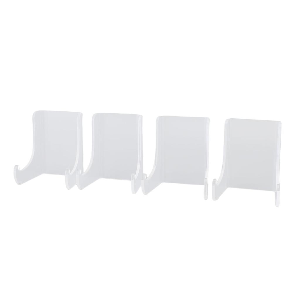 4PCS Plate Display Stand Acrylic Clear Plate Holder Picture Frame Stand for Book Small Easel Decorative Plate Photo