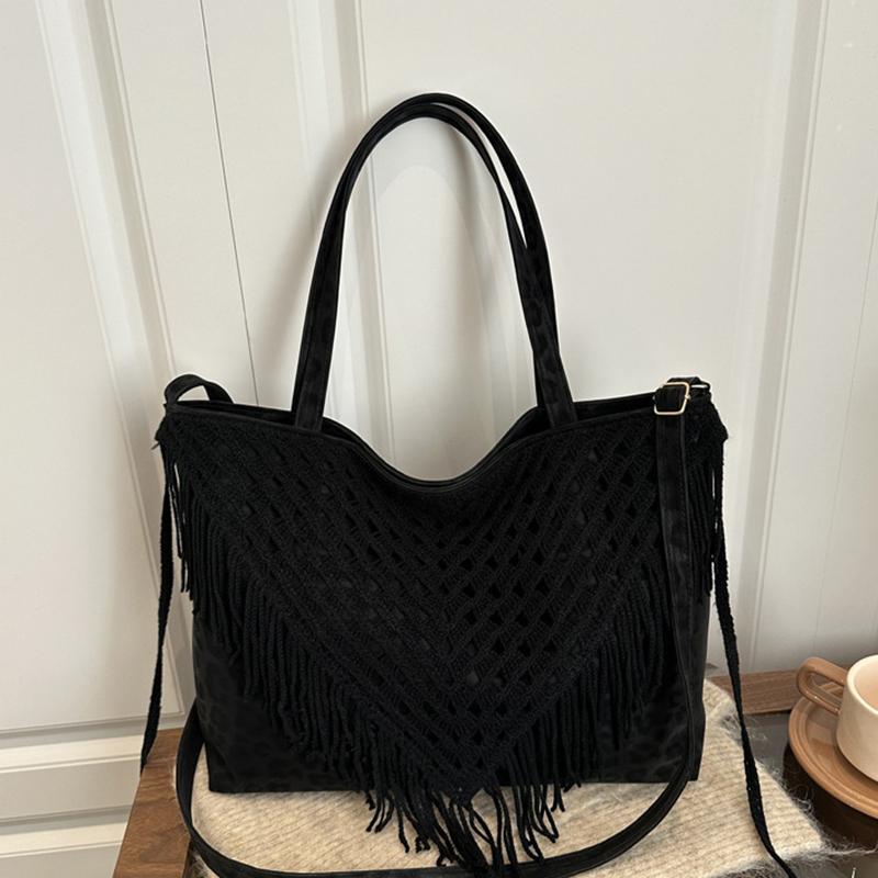 Bolsa de Palha Tecida Bolsa Feminina Bolsas de Ombro de Couro Moda Bolsas Tote de Grande Capacidade Bolsas Transversais Bolsas de Mensageiro de Viagem