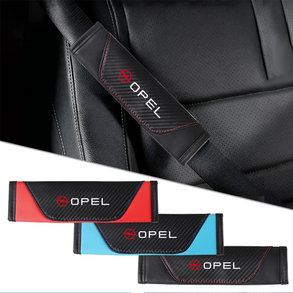 2Pc Car Seatbelt Shoulder Protector Cover Safety Belt Ornament Accessories For Opel OPC Astra J G K Insignia Corsa Car Valve Cap