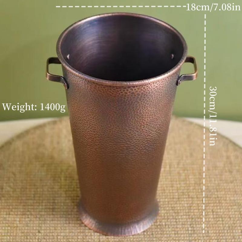 Handcrafted Pure Copper Ice Bucket  Creativity Retro Large Size Beer and Beverage Ice Cube Storage Bucket Drinkware Tableware