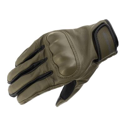 Motorcycle Gloves Protective Goat Leather Large GK-252 Gloves, Olive,